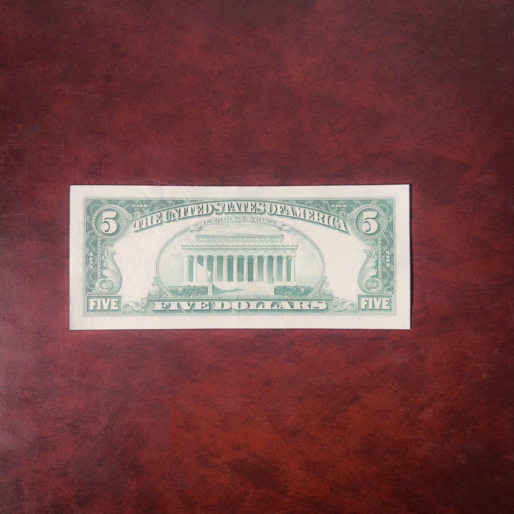1969-A $5 Federal Reserve Note (AU) - Image 3