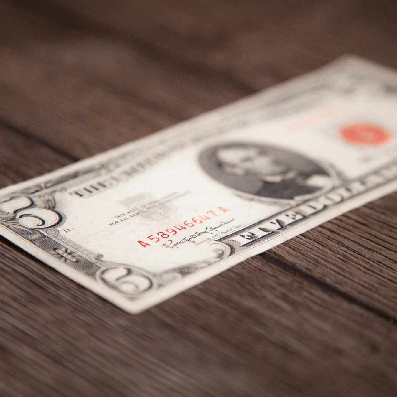 1928 $5 Red Seal Note Good/Very Good - Image 4