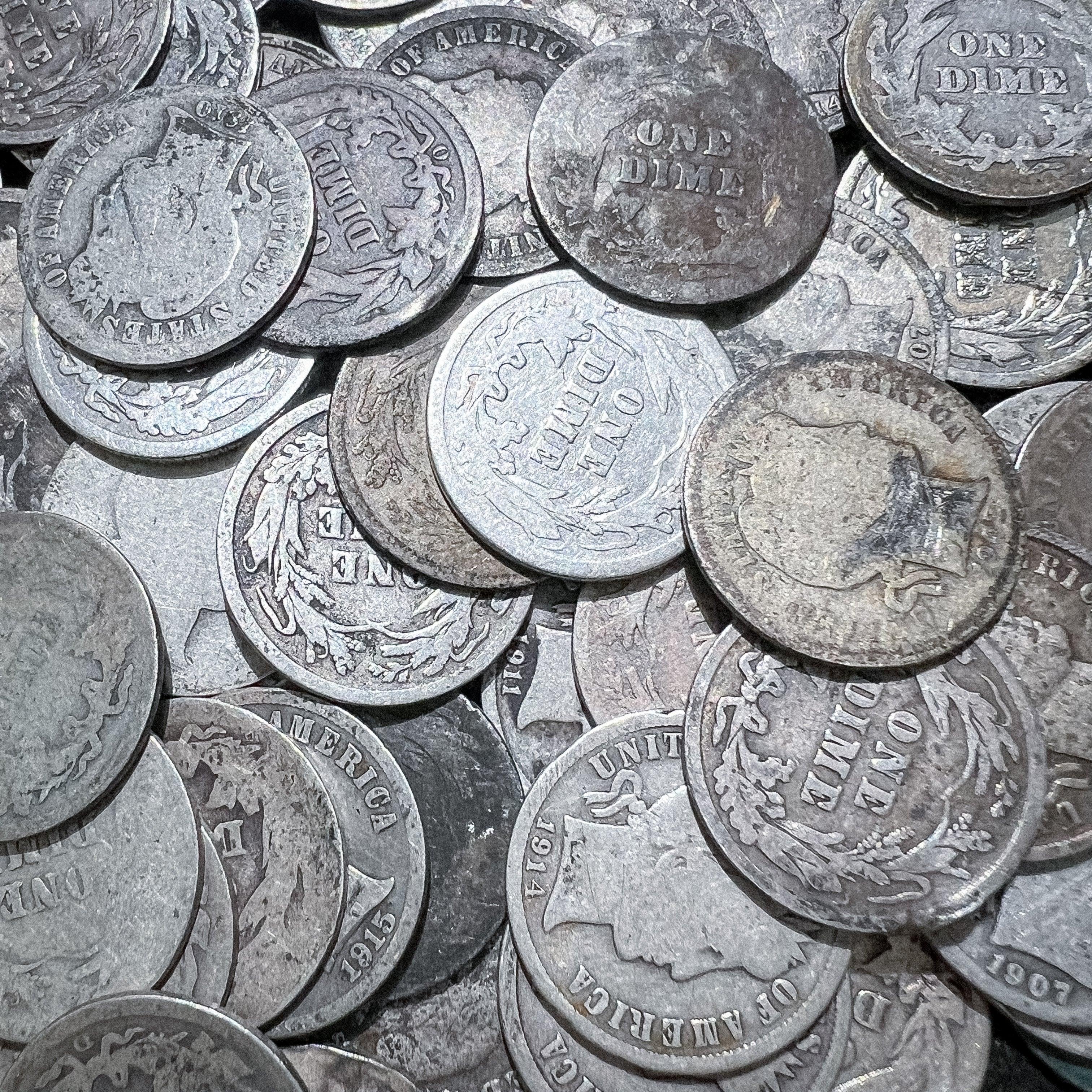 $5 Face - 90% Barber Silver Dimes AG - Image 3